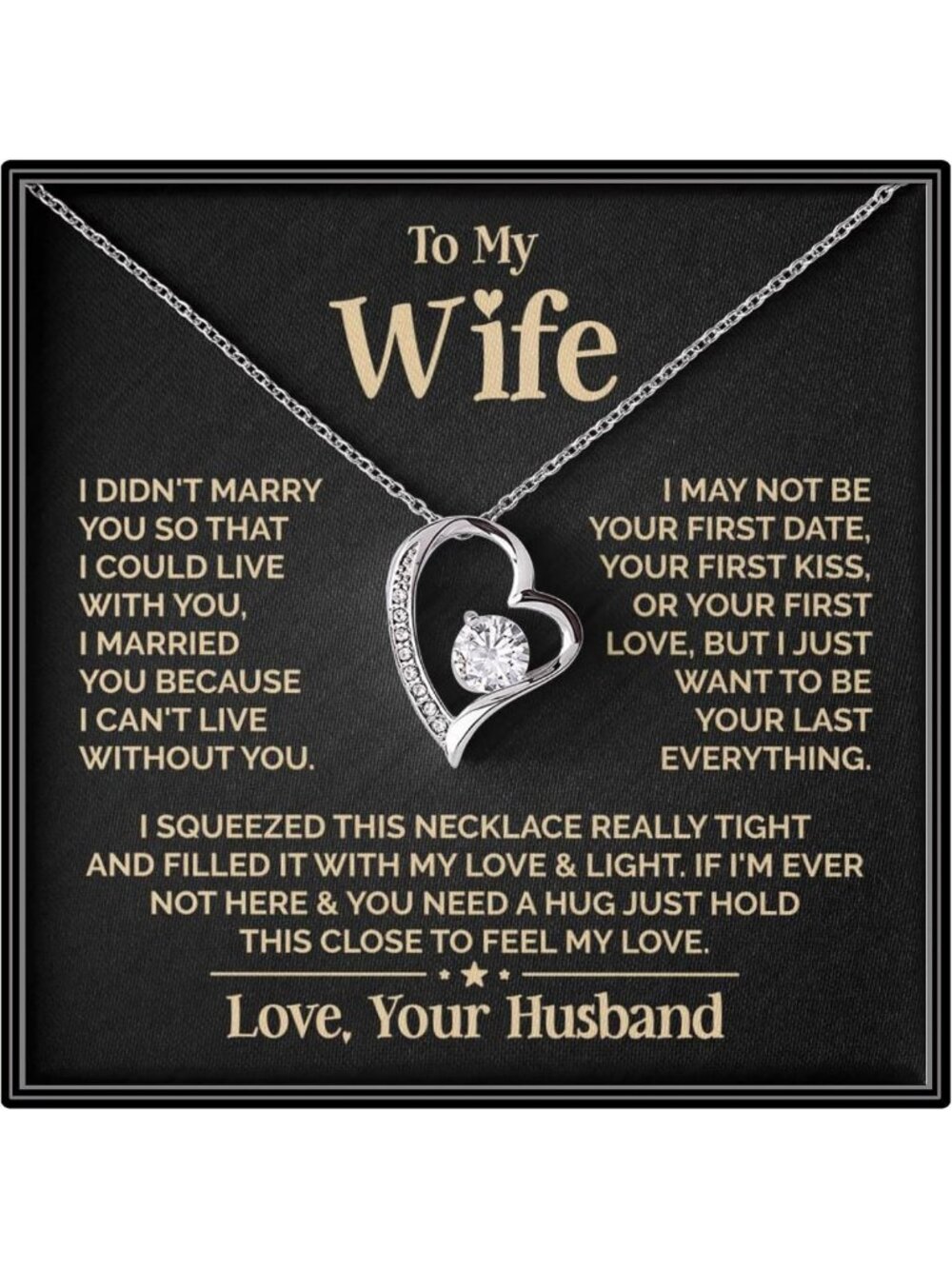 Heart Necklace for Women - Perfect Birthday Gift for Wife from Husband